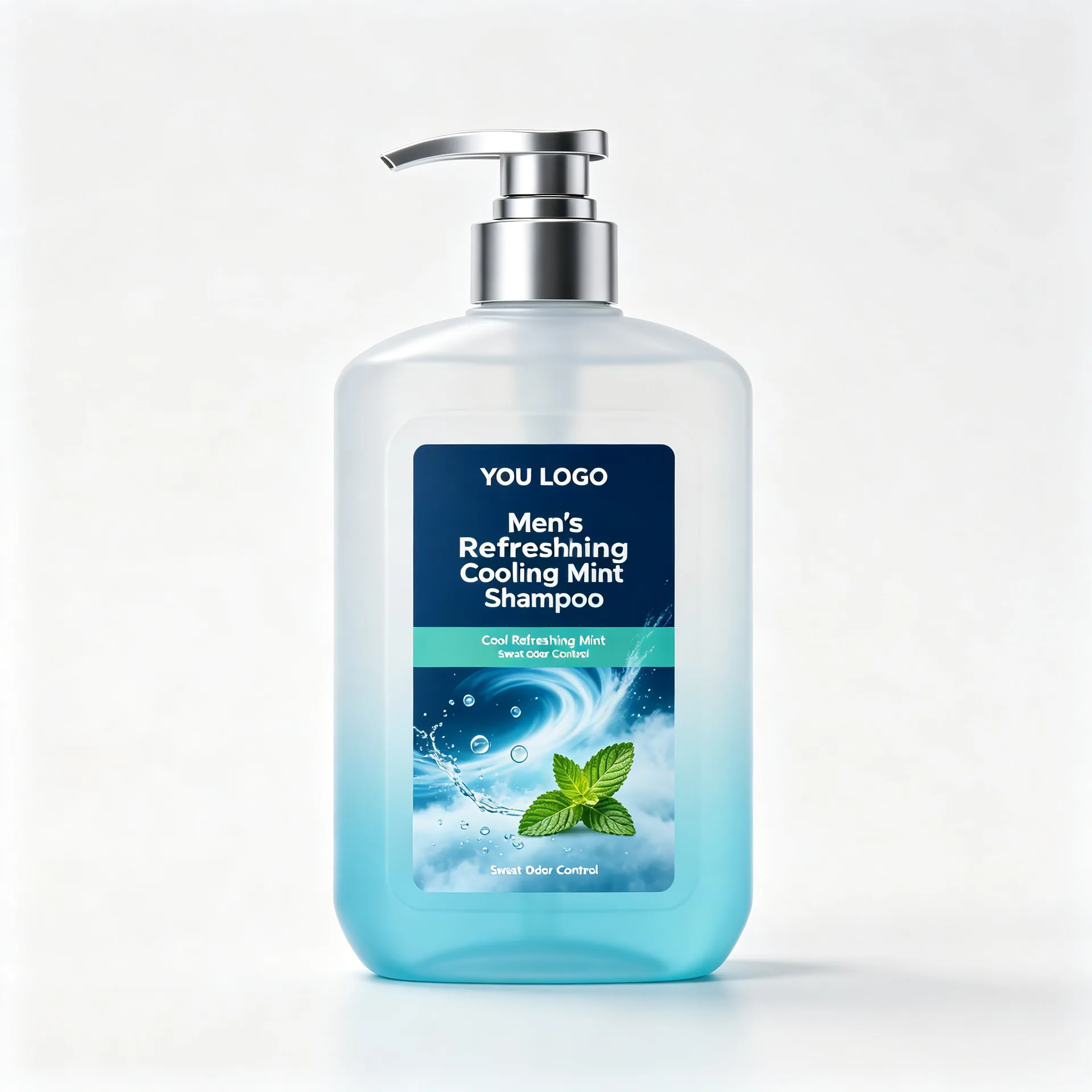 Men's Refreshing Cooling Mint Shampoo — Ice Blue Silver Pump