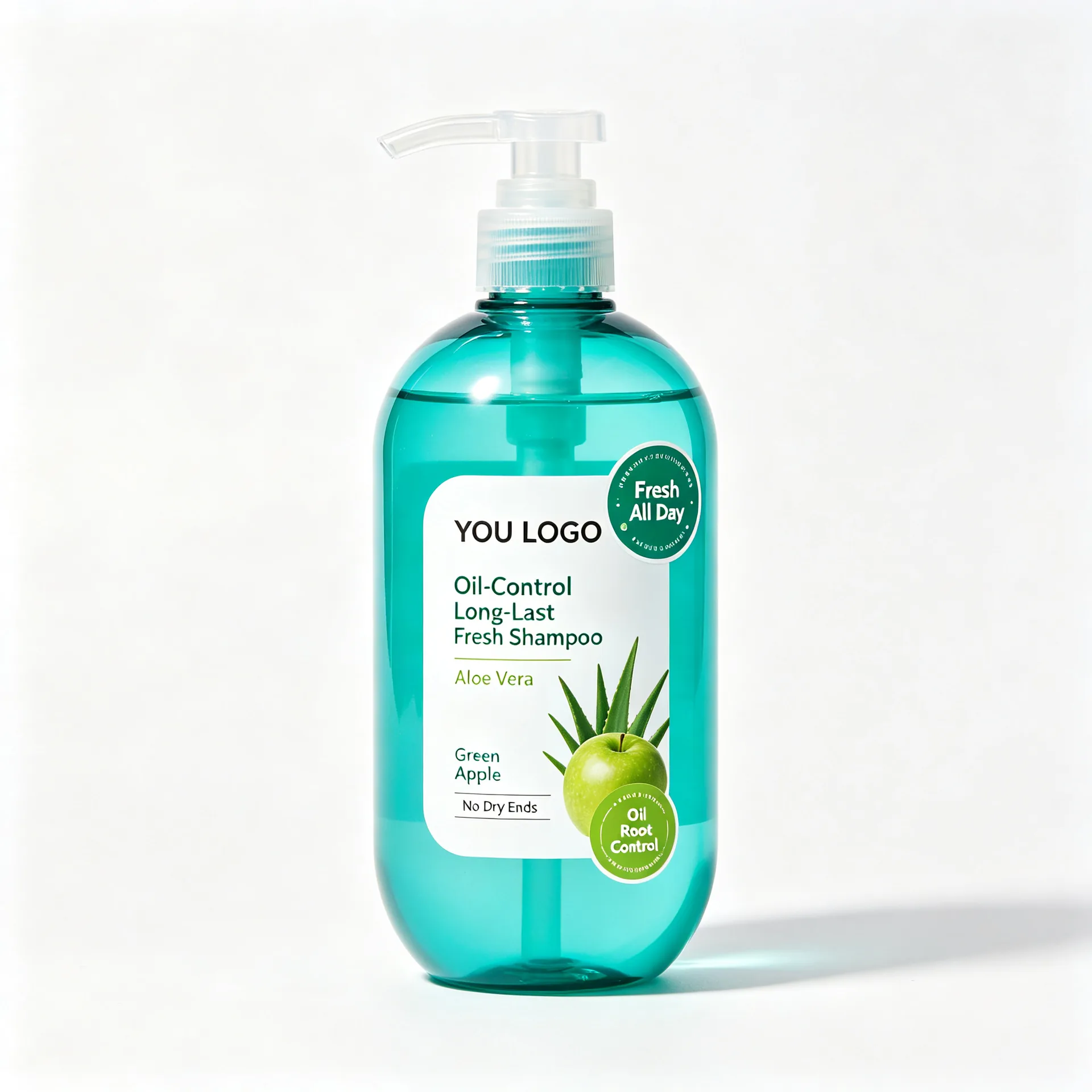 Long-Last Fresh Green Apple & Aloe Vera Shampoo — Teal Clear Pump