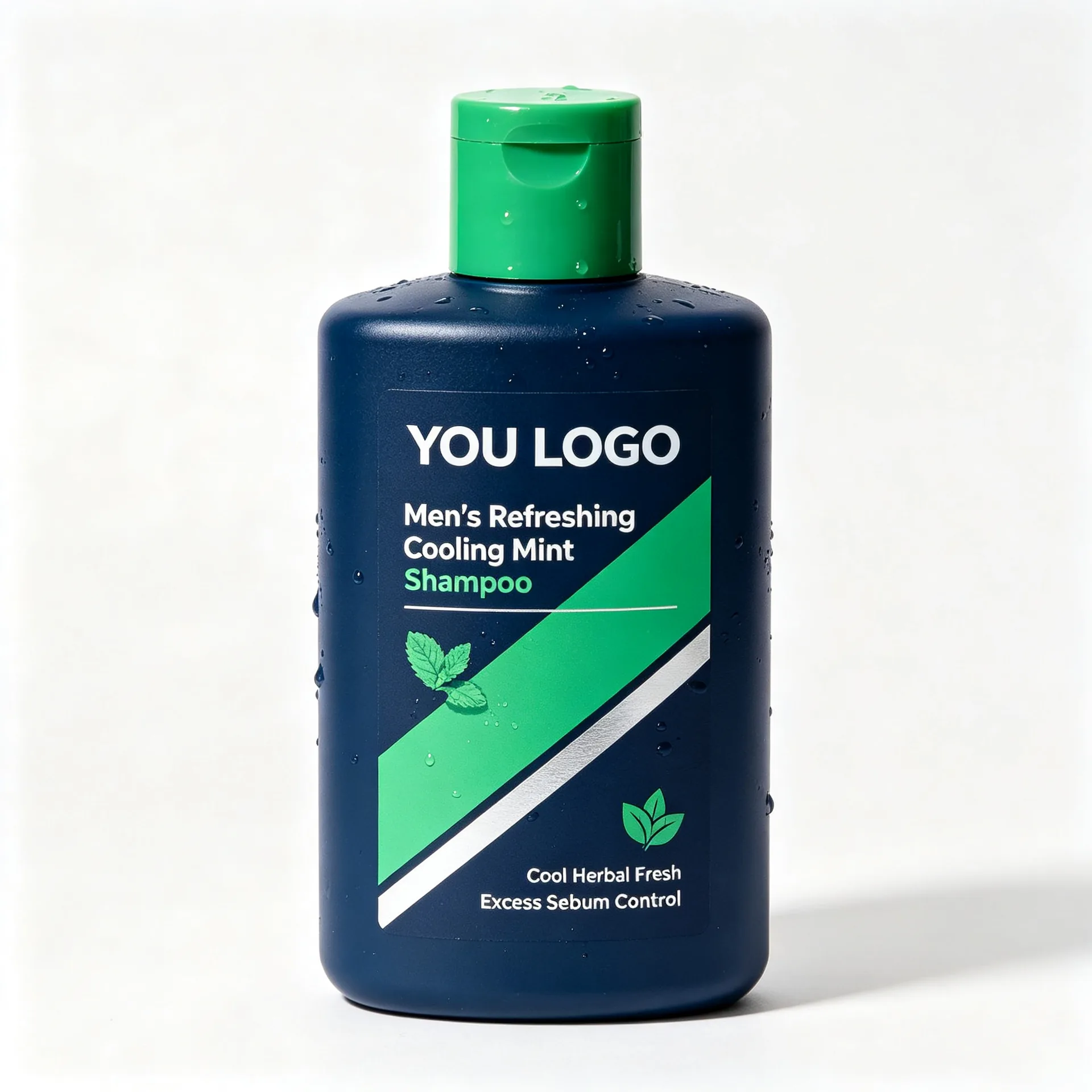 Cool Herbal Fresh Mint Shampoo — Navy Green Stripe