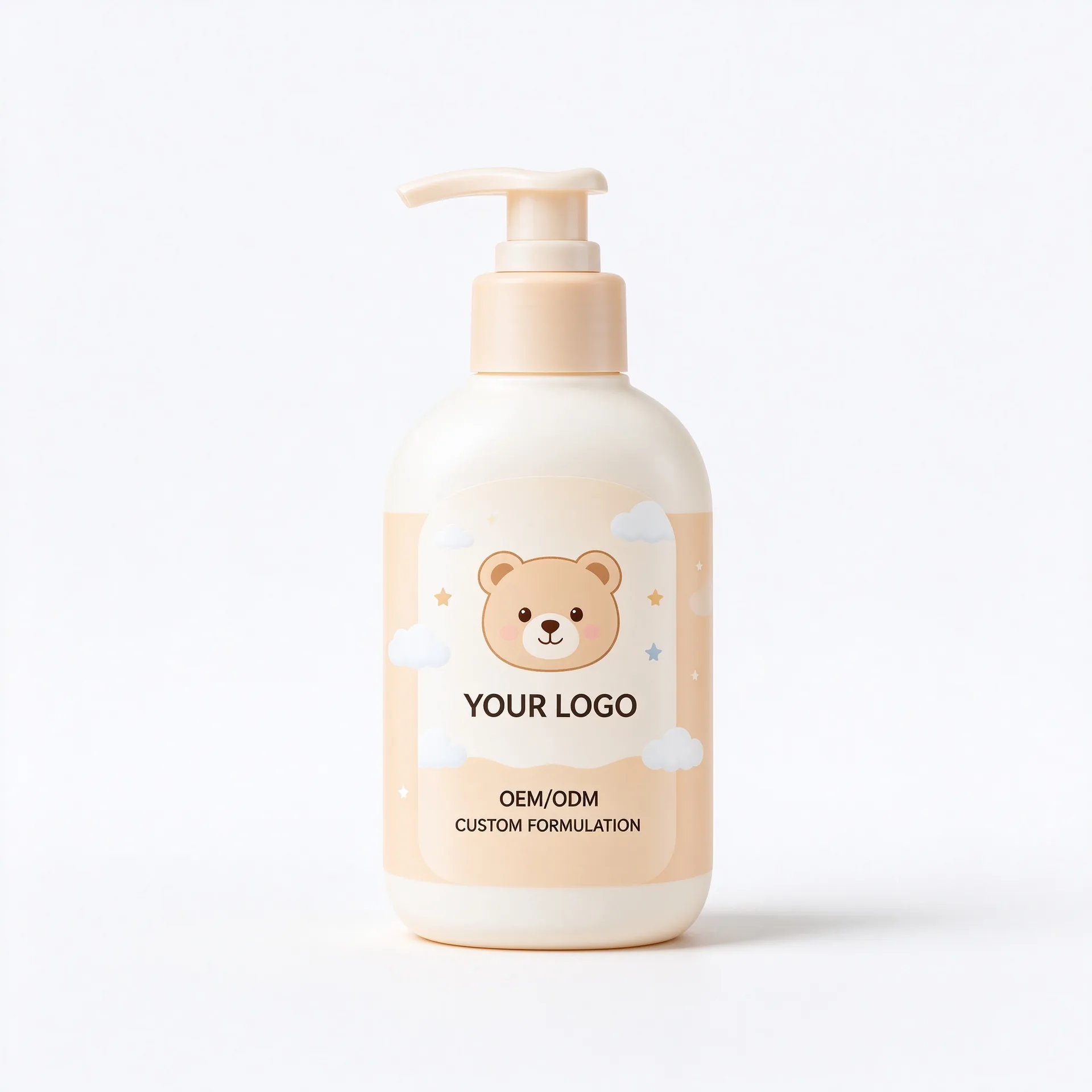 Bear Hug Baby Lotion — Cream Bear Print Pump Bottle