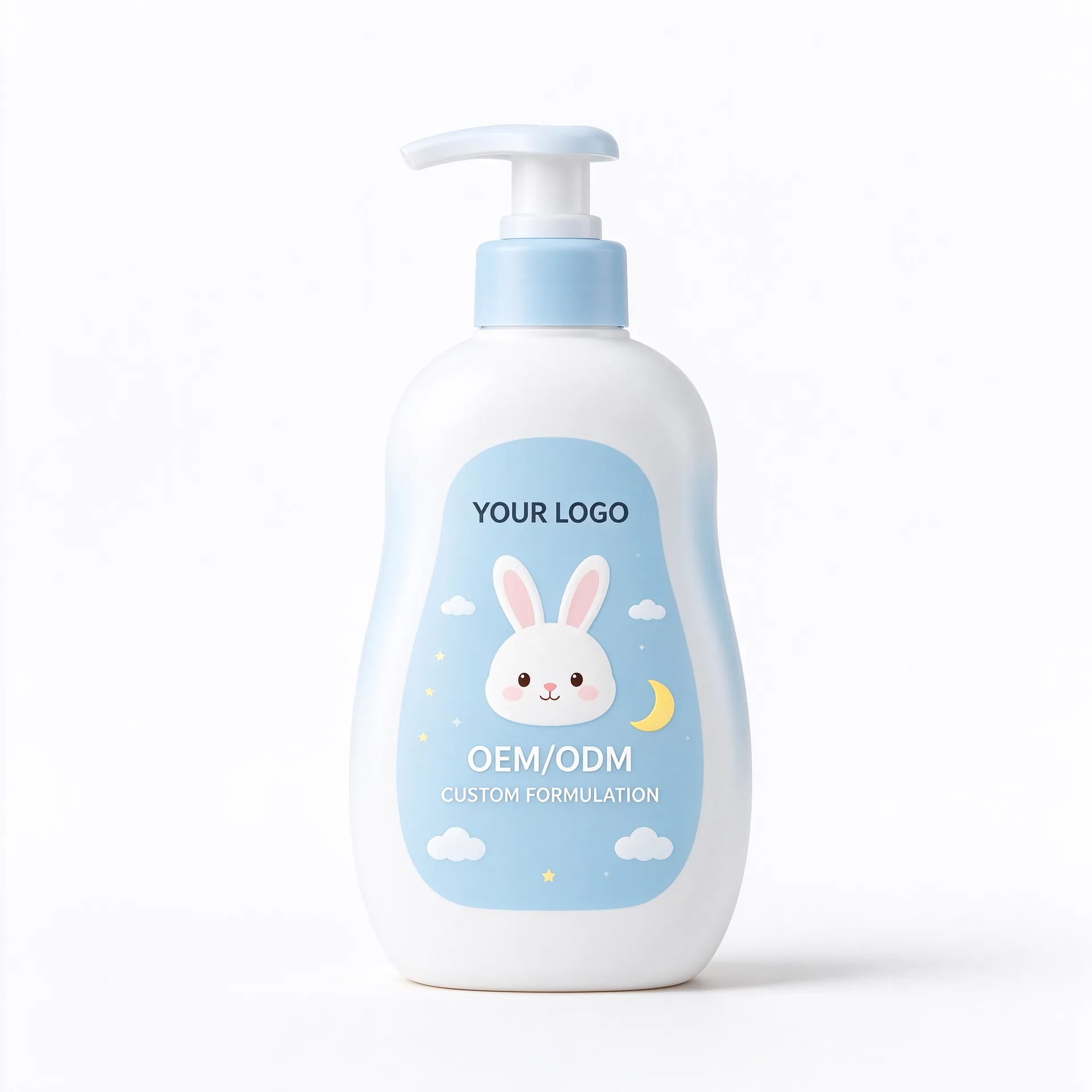 Bunny Bubble Wash — Blue Bunny Print Pump Bottle