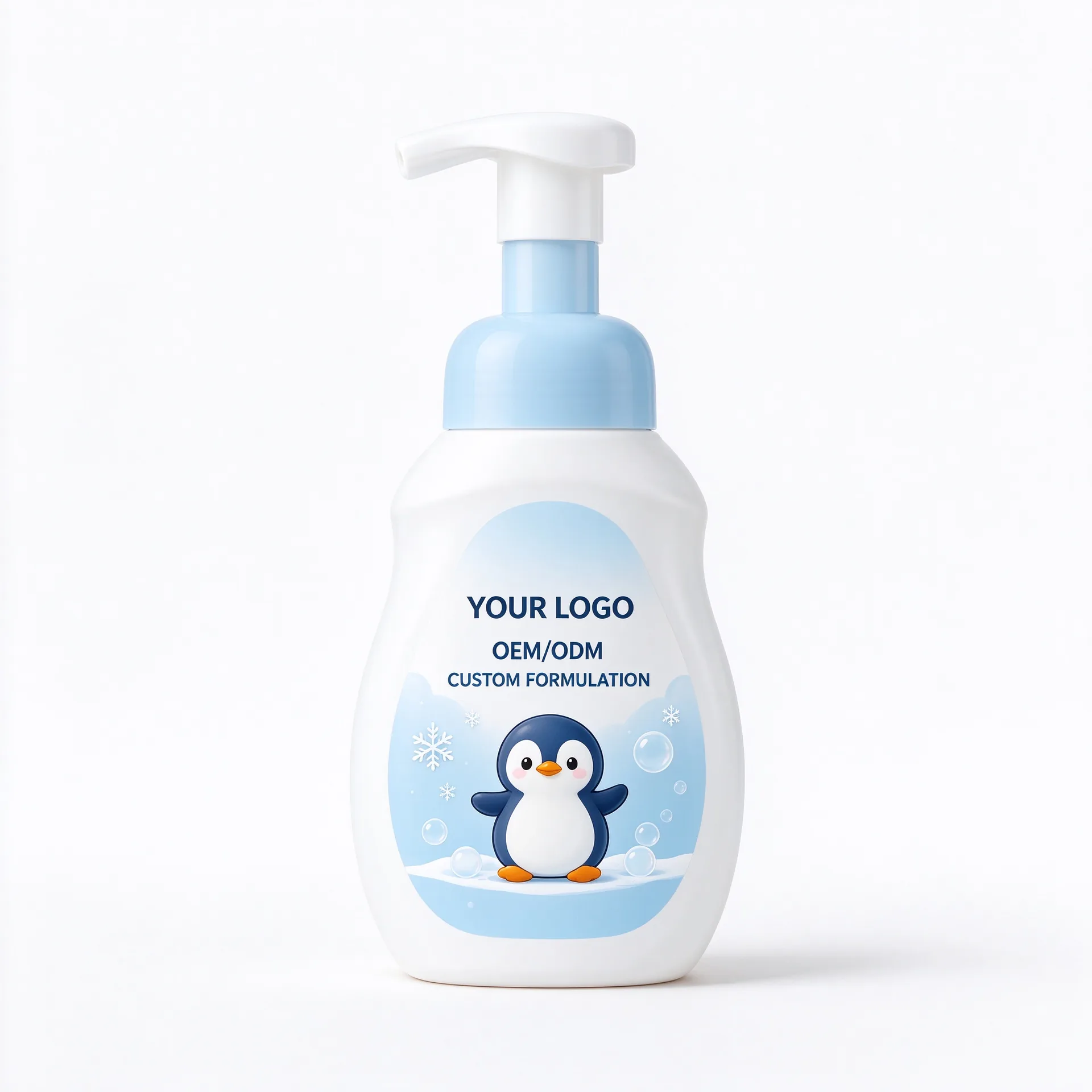 Penguin 2-in-1 Baby Wash — Blue Penguin Print Pump Bottle