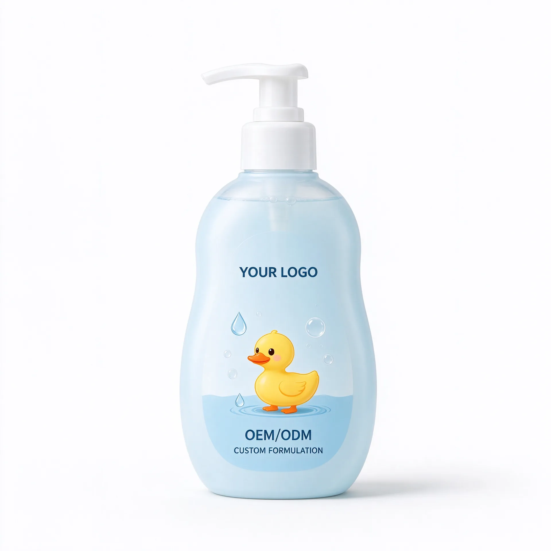 Duck Bath Wash — Blue Duck Print Pump Bottle