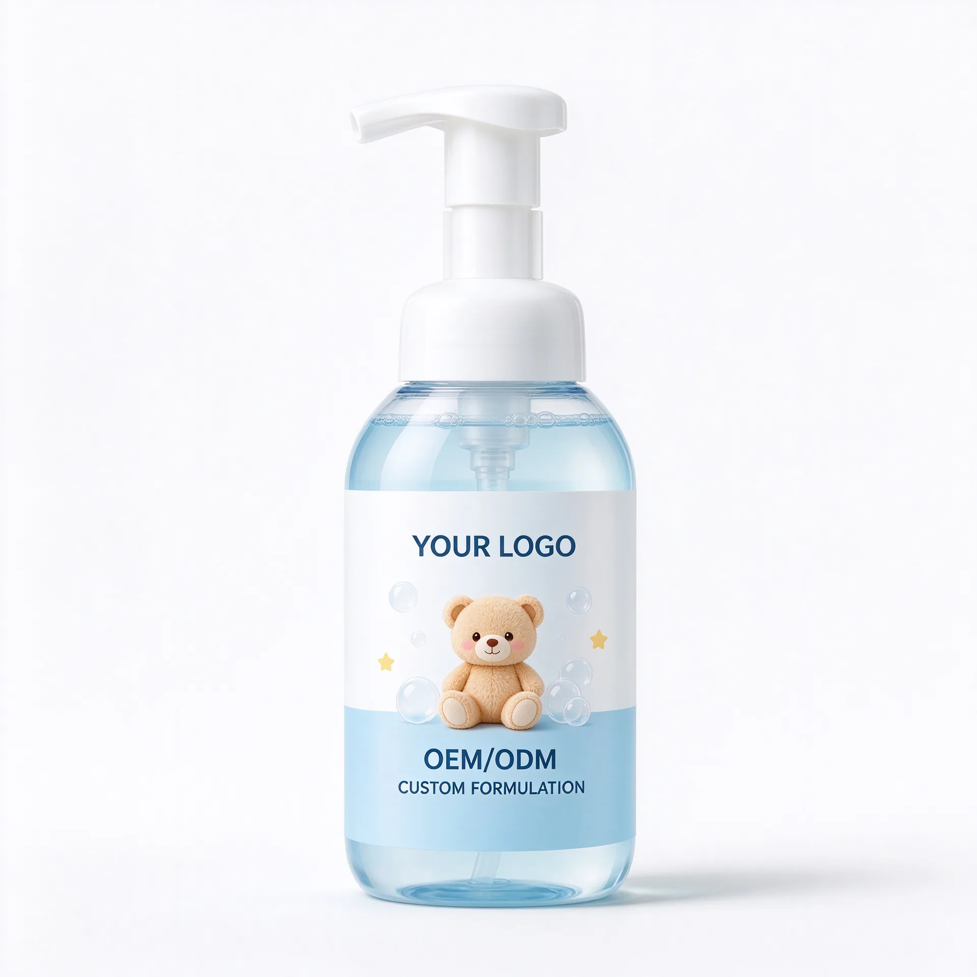 Bubble Bath Wash — Clear Blue Pump Bottle