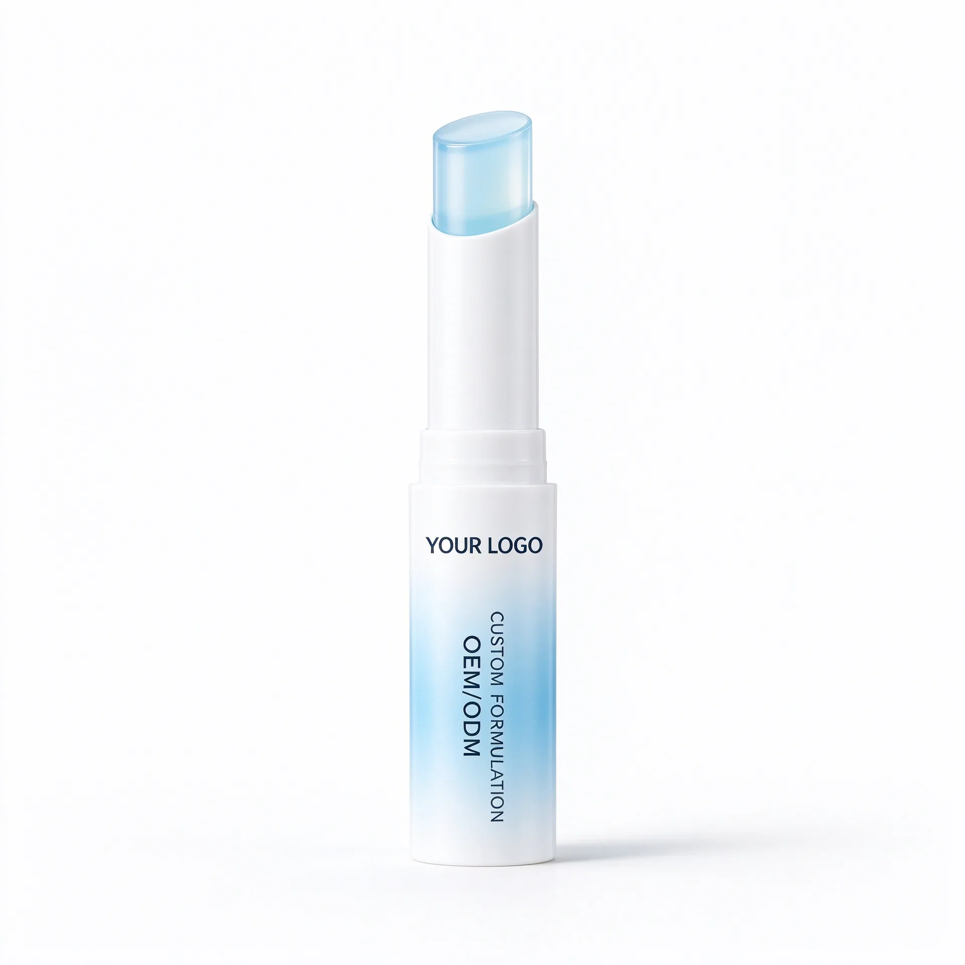 Ice Mint Lip Balm — Sky Blue Bullet with White Cap
